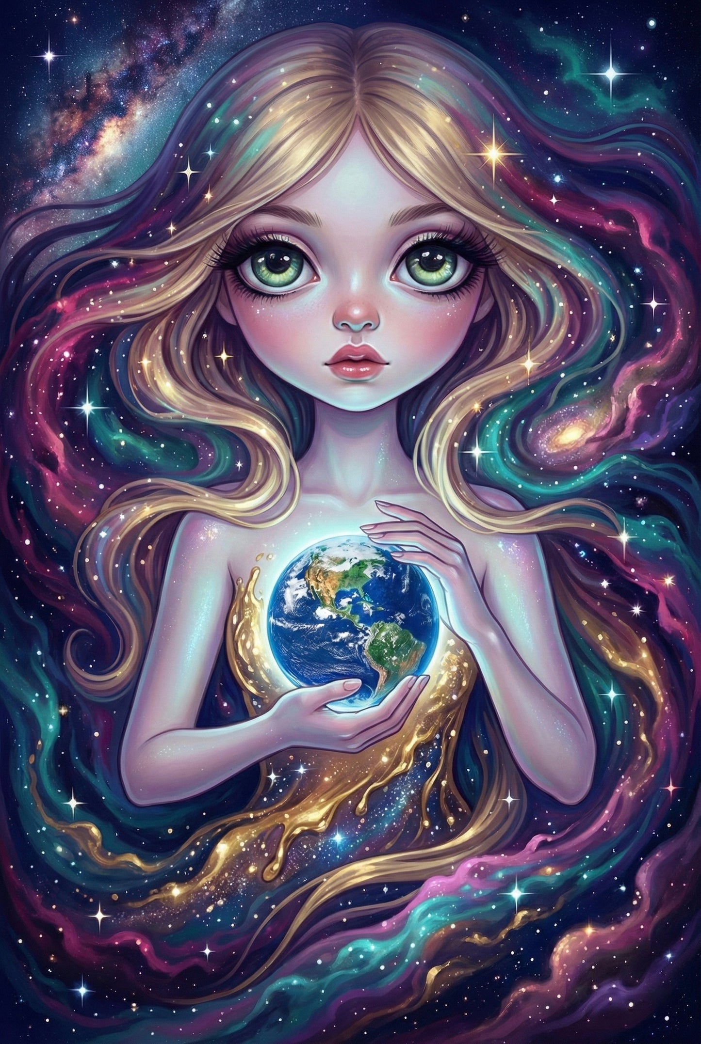 Celestial Guardian – Premium DIY Diamond Painting Kit (Square) – Art by Kara – A2