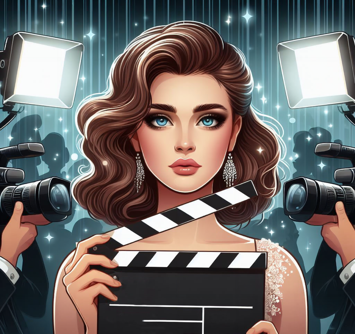 Hollywood Glam – Premium DIY Diamond Painting Kit (Square) – Royalty-Free Art from Pixabay – 40x40cm