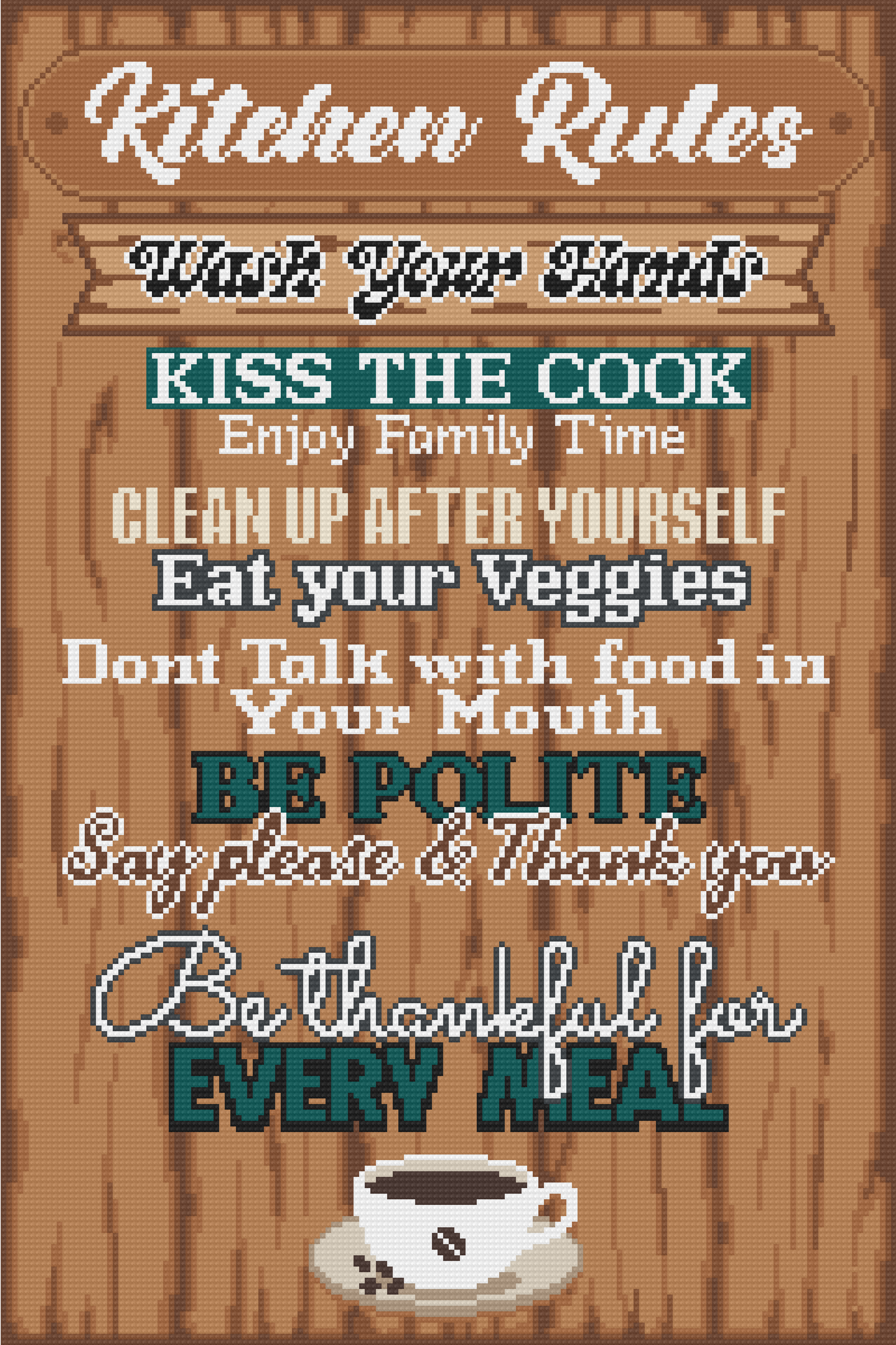 Kitchen Rules – Premium DIY Diamond Painting Kit (Square) – Licensed Art by MDDQ – 40x60cm