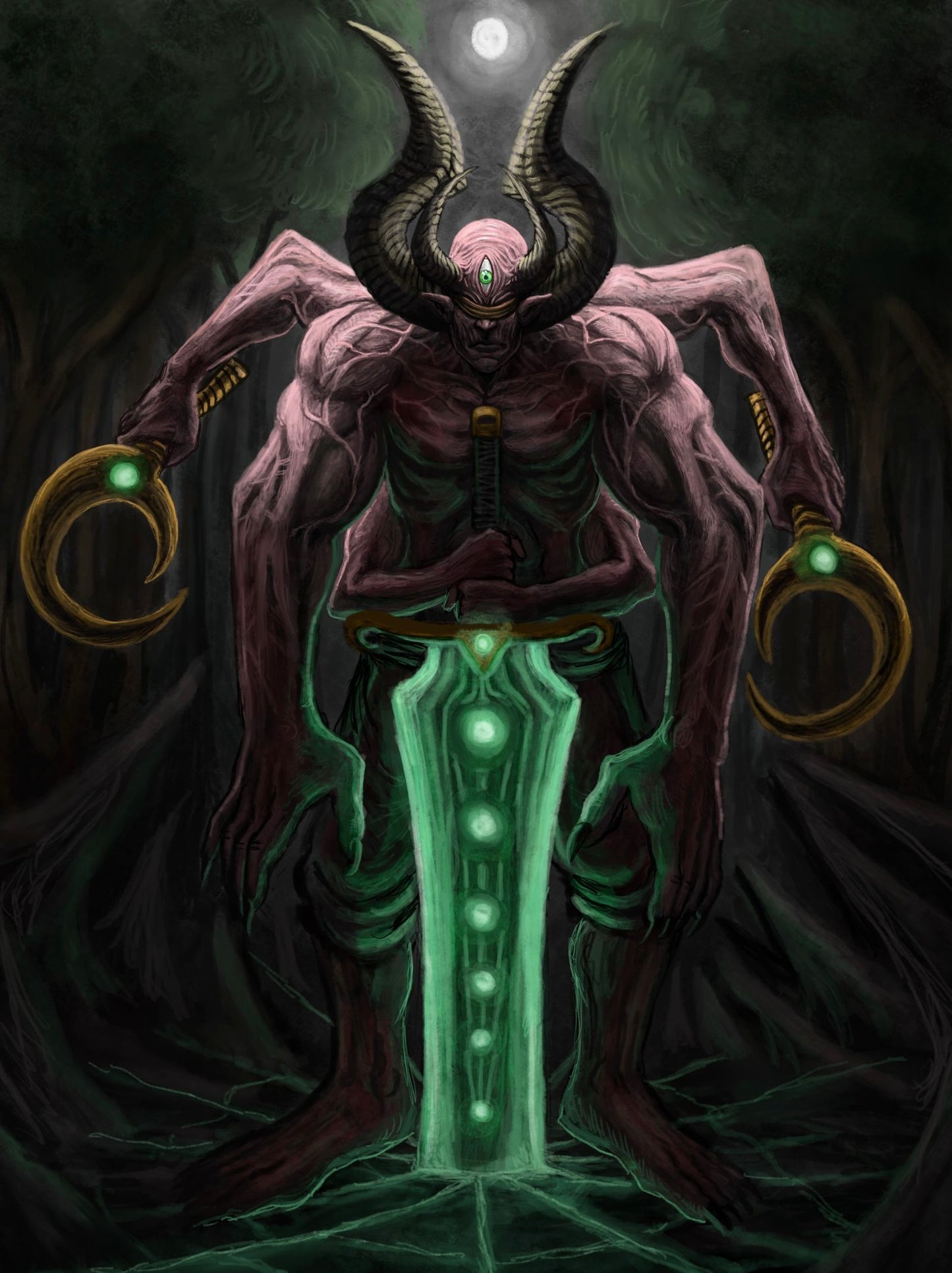 Moonlight Demon – Licensed Diamond Art by @will_sketches – A2 – Square