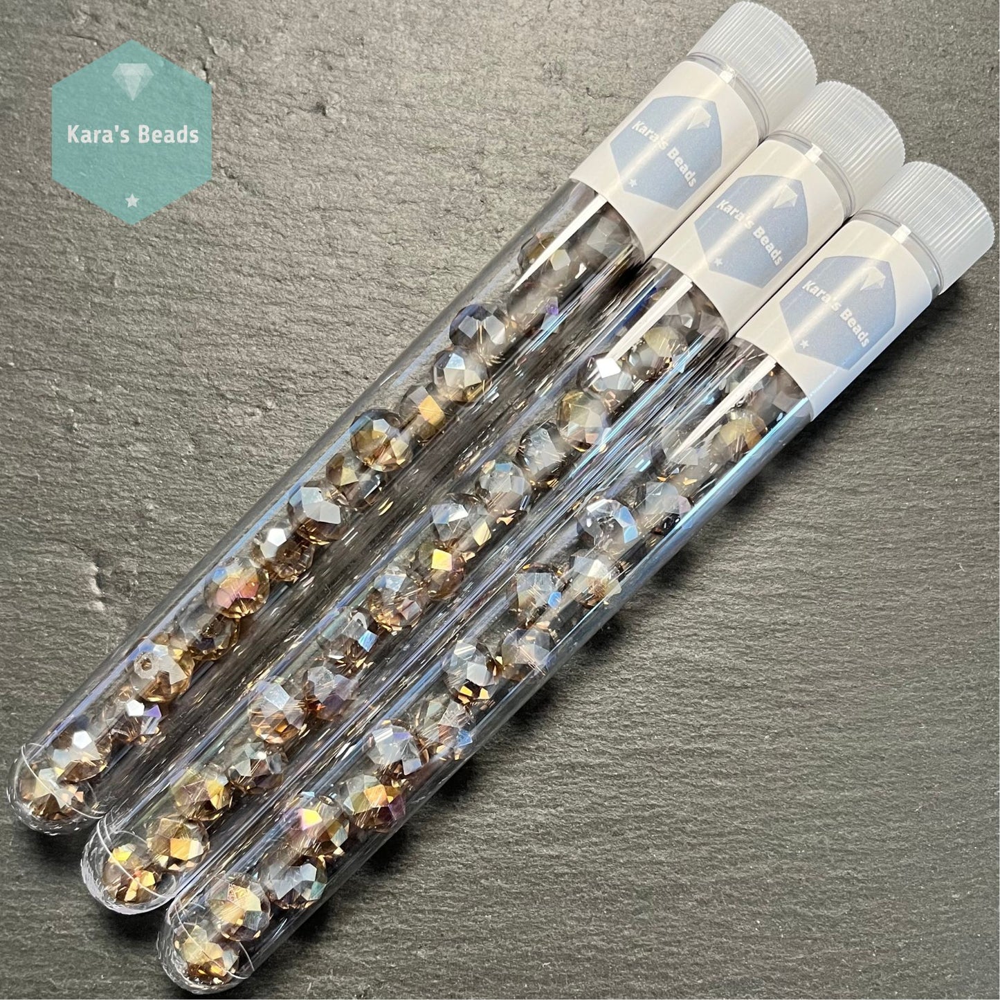 18pcs Tube 8x10 mm Rondelle Beads Amethyst AB