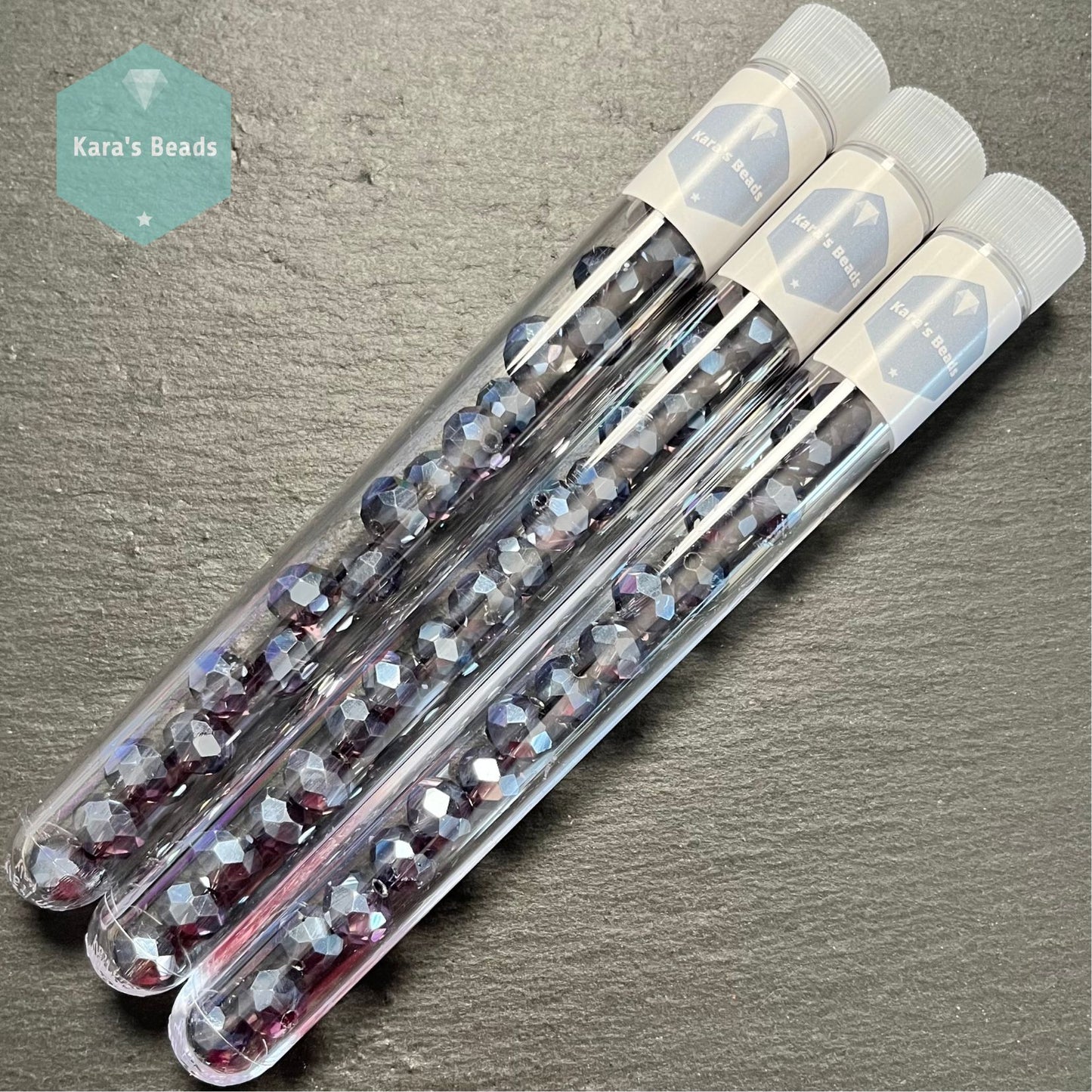 18pcs Tube 8x10 mm Rondelle Beads Amethyst Luster