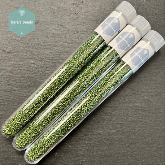 25g Tube 15/0 Miyuki Seed Beads RR15-026 Silver Lined Olive