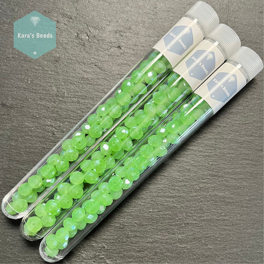50pcs Tube 6x8 mm Rondelle Beads Jade Luster