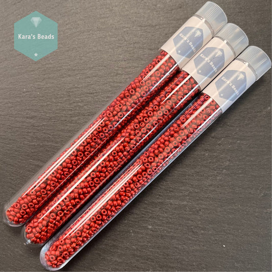 25g Tube 8/0 Miyuki Seed Beads RR8-4591 Lava Red