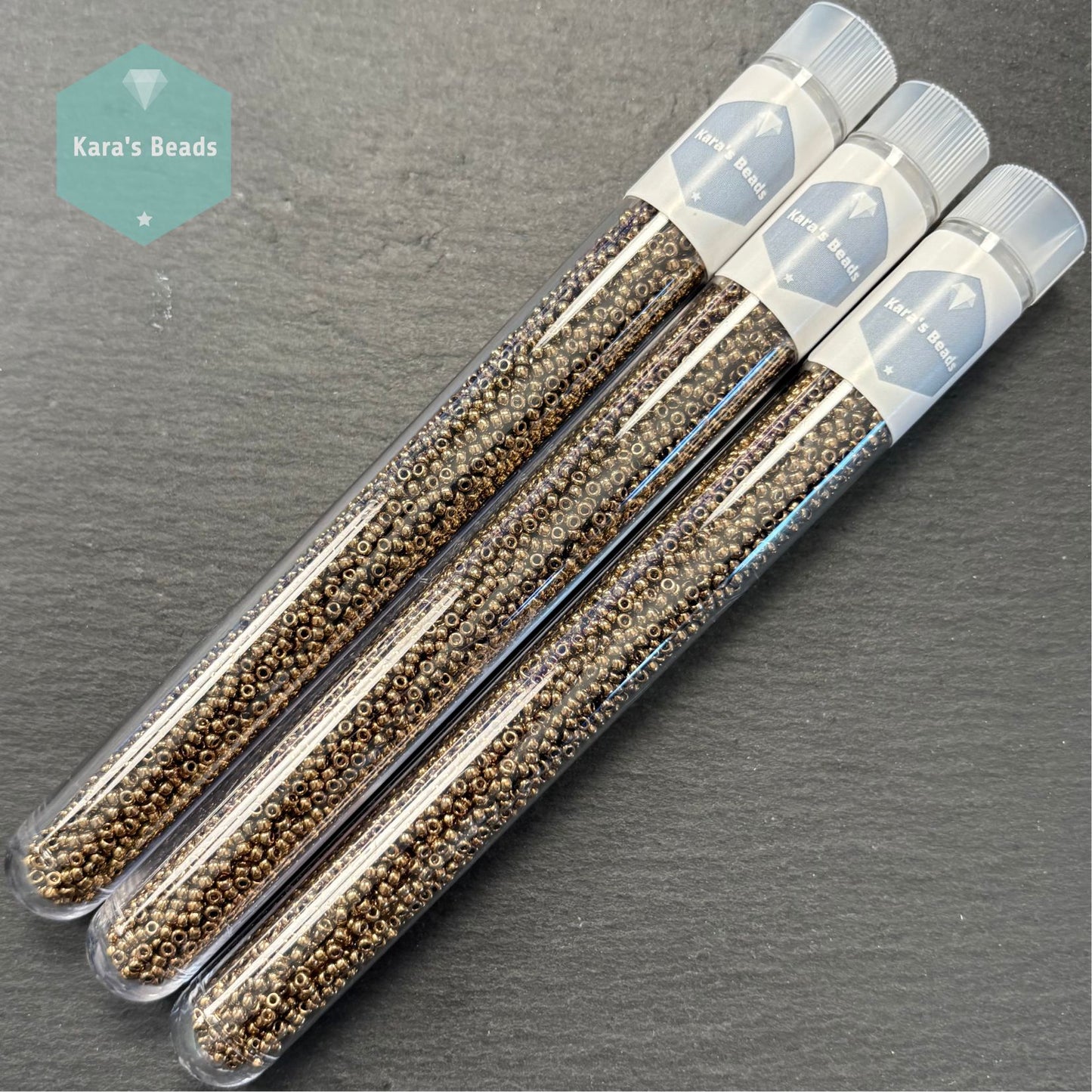 25g Tube 11/0 Miyuki Seed Beads RR11-0457 Metallic Dark Bronze