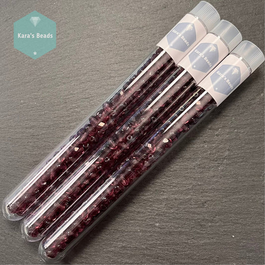 90pcs Tube 6mm Fire Polish Amethyst