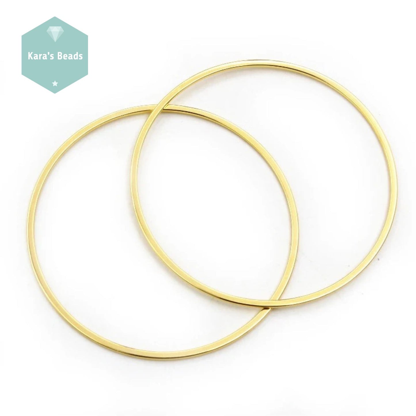 40mm Stainless Steel Round Connector Gold 1 pc