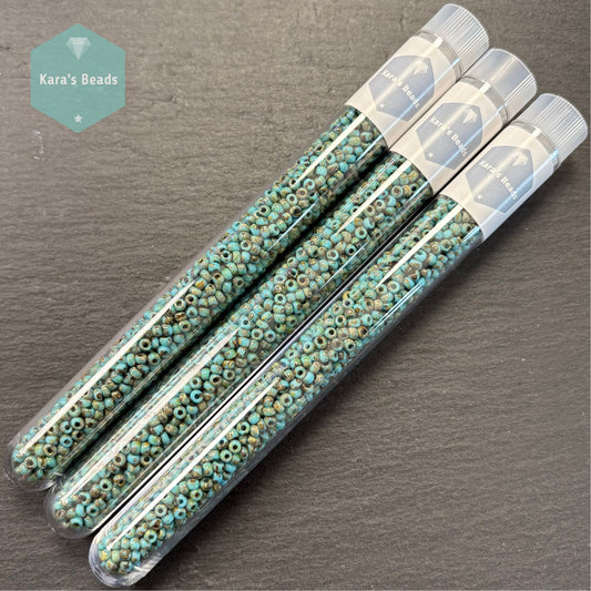 25g Tube 8/0 Miyuki Seed Beads RR8-4514 Picasso Opaque Seafoam Green