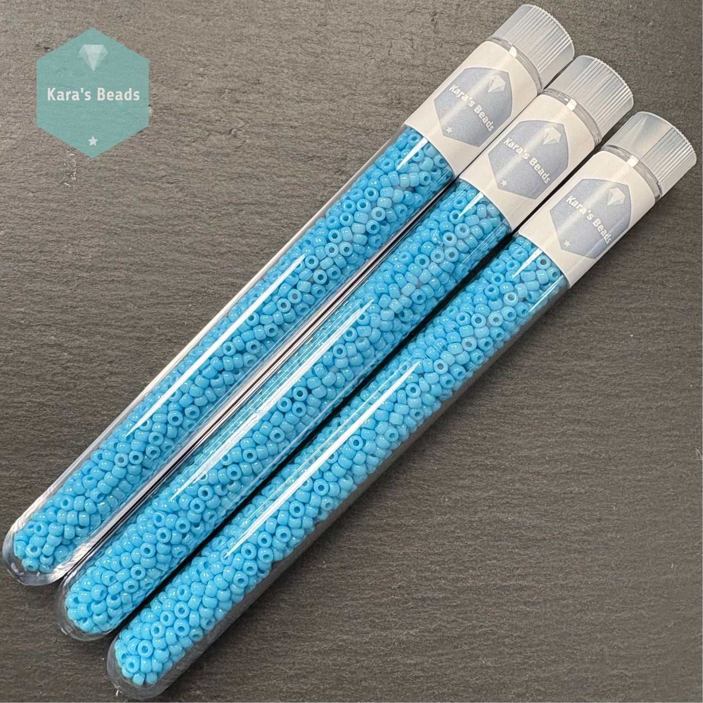 25g Tube 8/0 Miyuki Seed Beads RR8-0413 Opaque Turquoise Blue