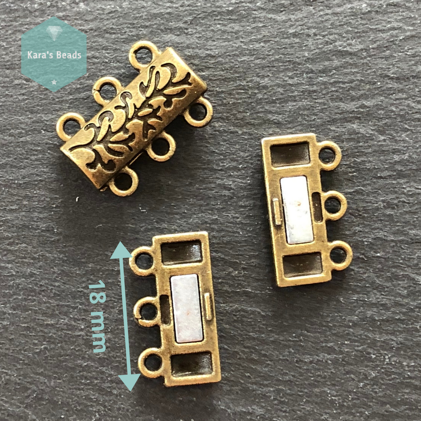 3 Strand Magnetic Clasp Bronze 1 pc