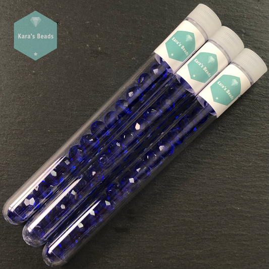 15pcs Tube 10mm Cobalt Fire Polish Round Beads