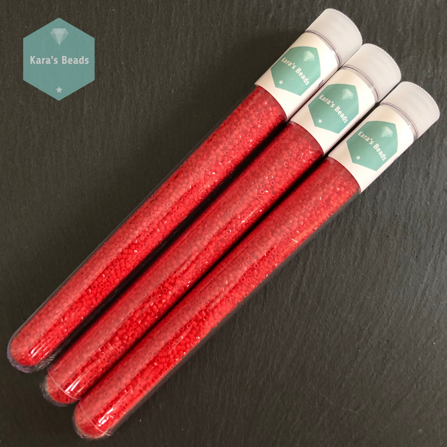 22g Tube 11/0 Miyuki Delica DB723 Opaque Red