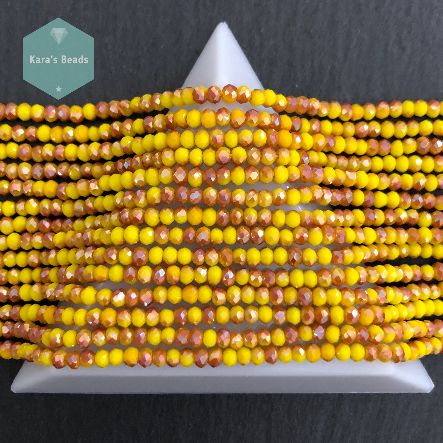 90 pcs String 2x3 mm Sunset Rondelle Beads