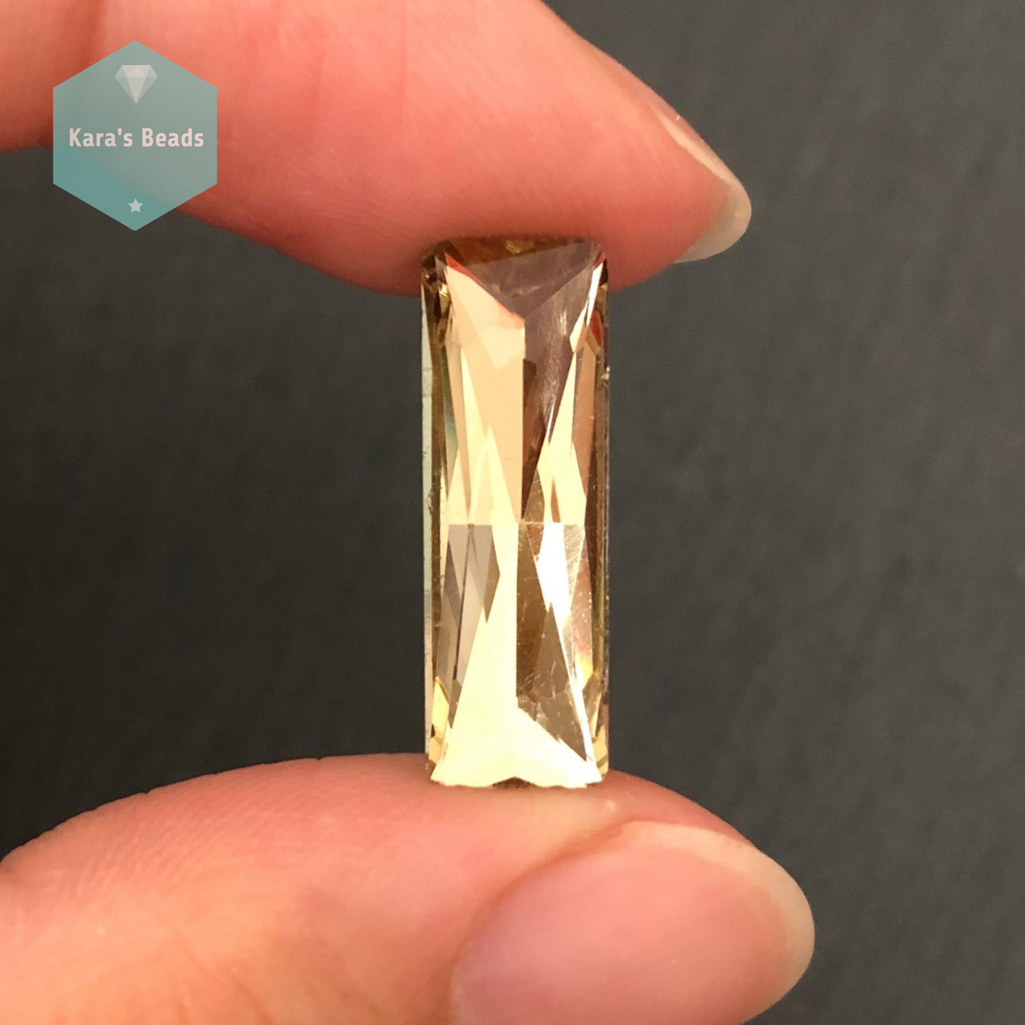 21x7 mm Princess Cut Chinese Glass Baguette Golden Shadow 1 pc