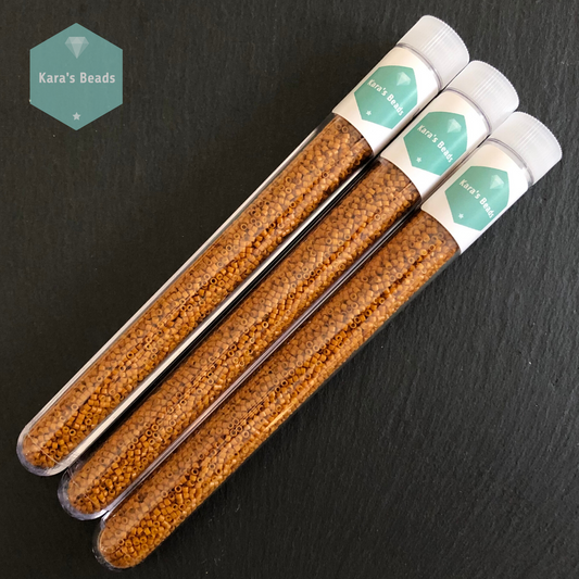 22g Tube 11/0 Miyuki Delica DB0653 Dyed Opaque Pumpkin