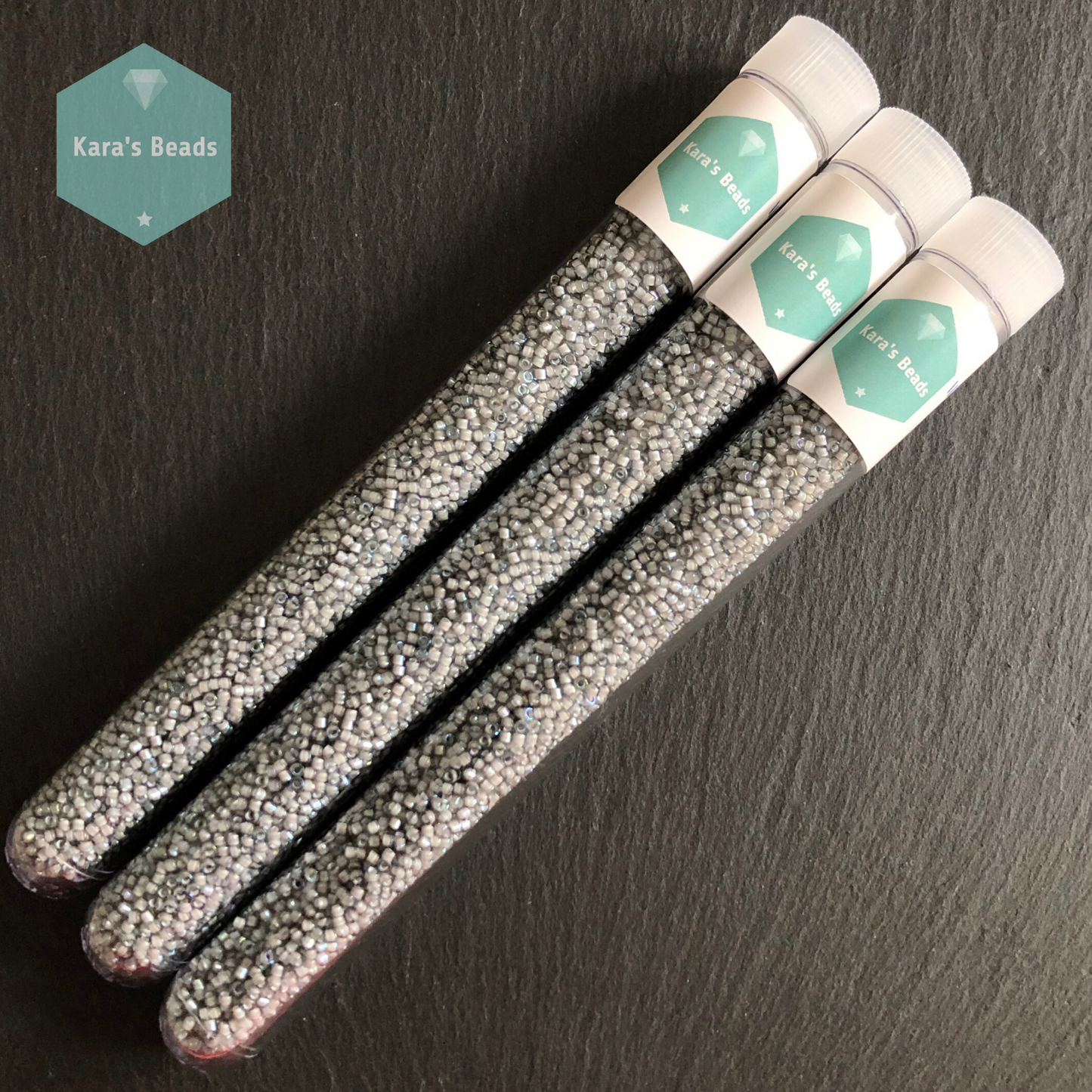 22g Tube 11/0 Miyuki Delica DB1793 White Lined AB Grey