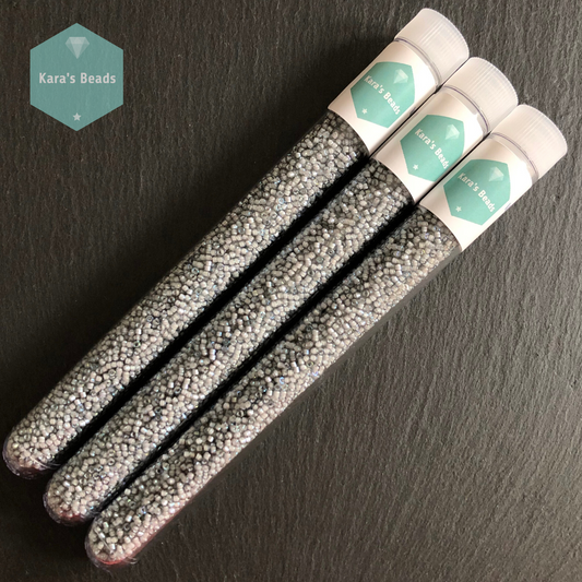 22g Tube 11/0 Miyuki Delica DB1793 White Lined AB Grey