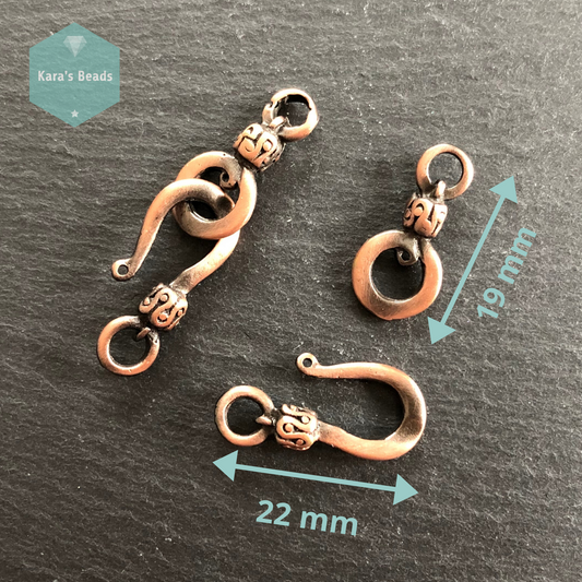 S Hook Clasp Brushed Copper 1 pc