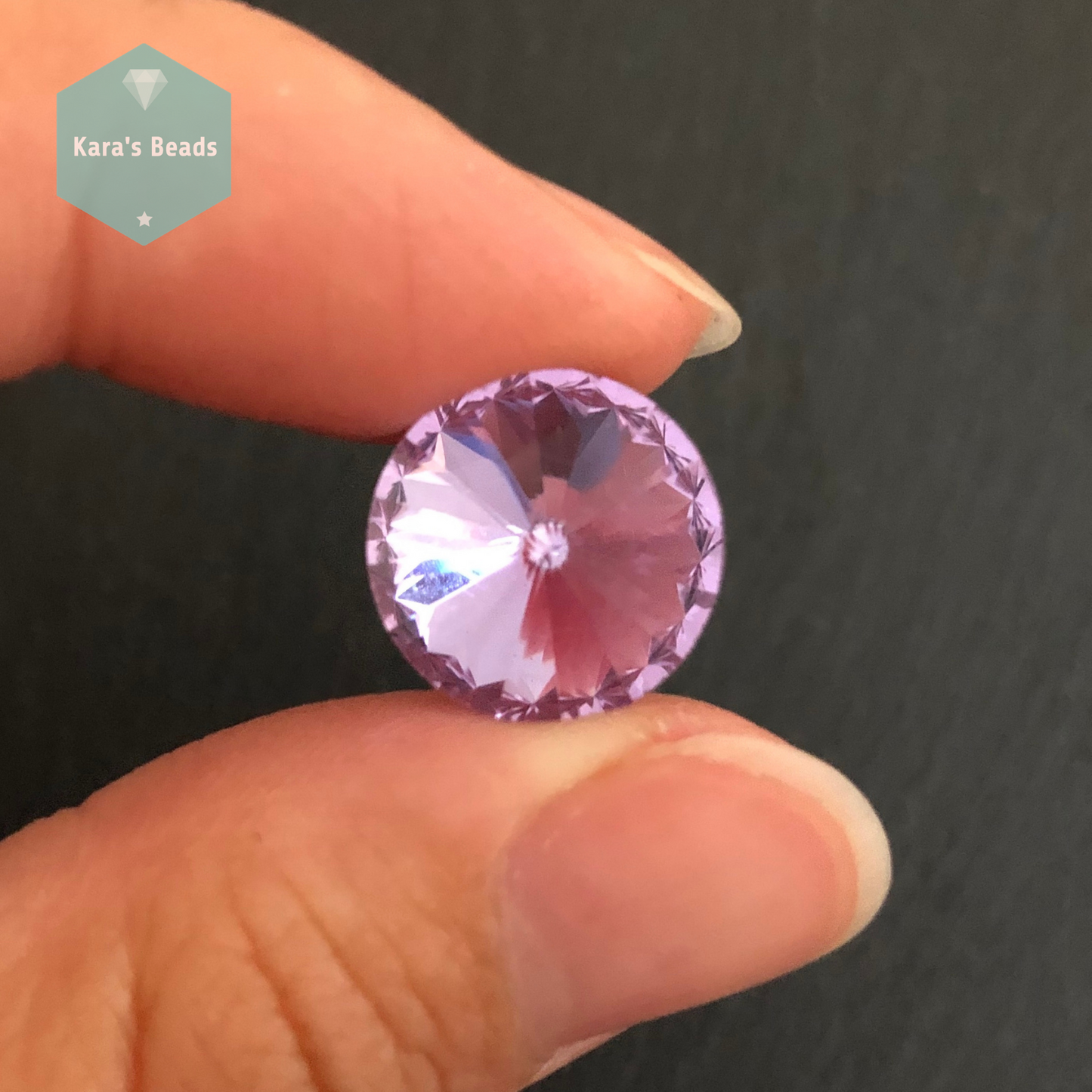 14mm Rivoli Violet 1 pc