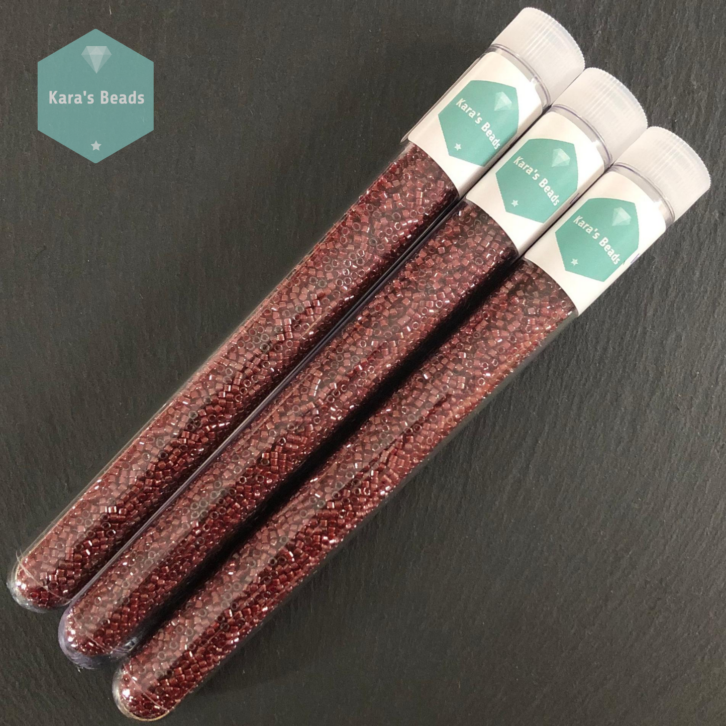 22g Tube 11/0 Miyuki Delica DB0280 Cranberry Lined Luster Crystal