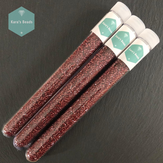 22g Tube 11/0 Miyuki Delica DB0280 Cranberry Lined Luster Crystal