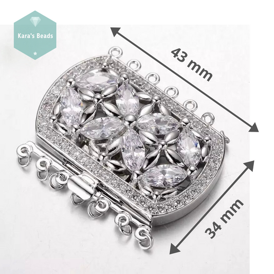 7 Strand Platinum Clasp 1 pc