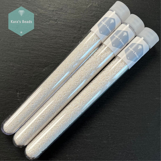 25g Tube 15/0 Miyuki Seed Beads RR15-471 White Pearl AB