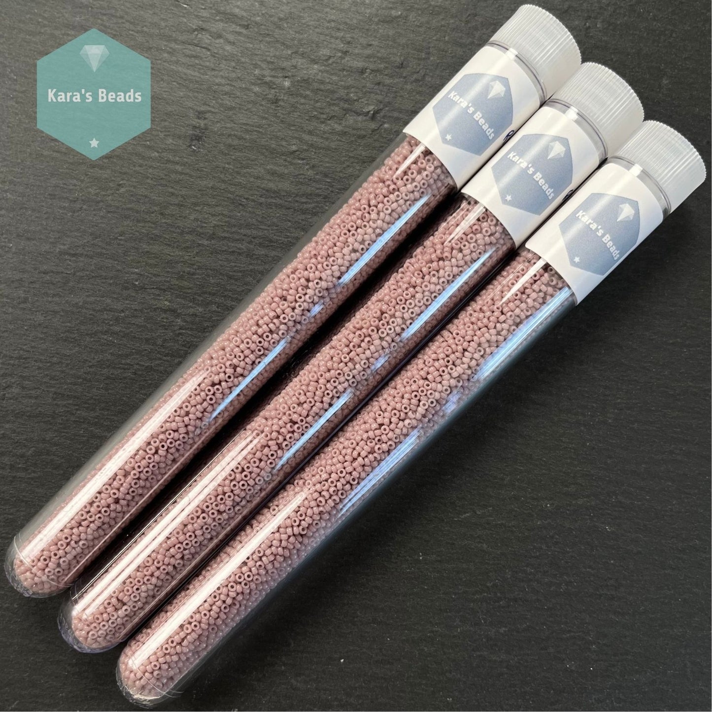 25g Tube 15/0 Miyuki Seed Beads RR15-0410 Opaque Mauve