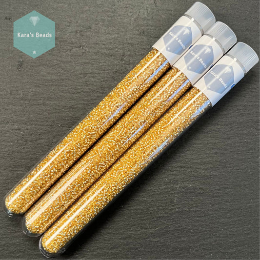 25g Tube 15/0 Miyuki Seed Beads RR15-003 Silver Lined Gold