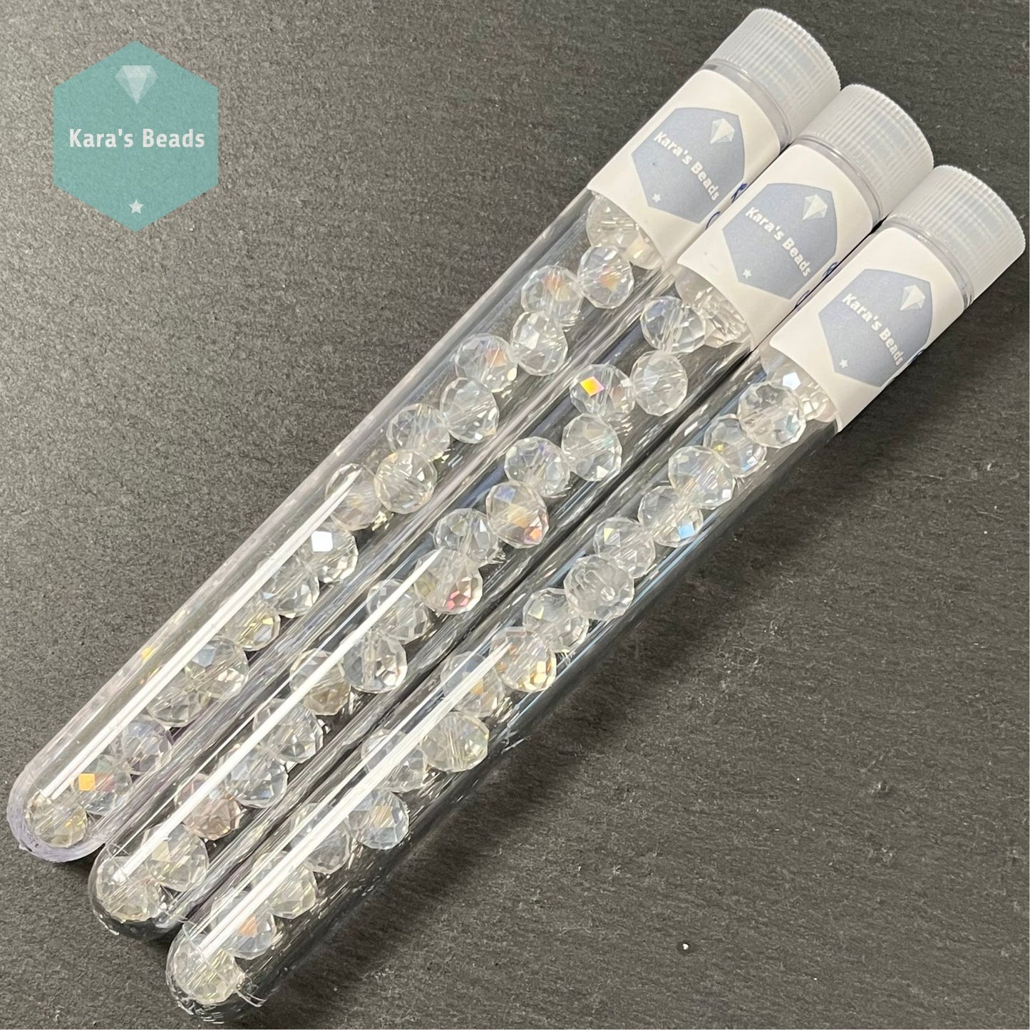 19pcs Tube 8x10 mm Rondelle Beads Crystal AB