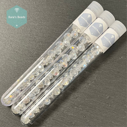 19pcs Tube 8x10 mm Rondelle Beads Crystal AB