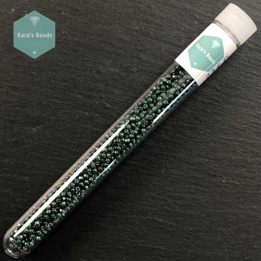 1200pcs Tube 2mm Fire Polish Saturated Metallic Martini Olive