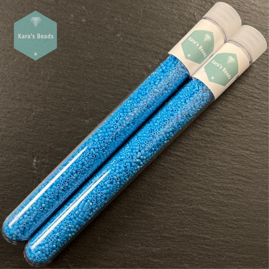 22g Tube 11/0 Miyuki Delica DB0659 Dyed Opaque Capri Blue
