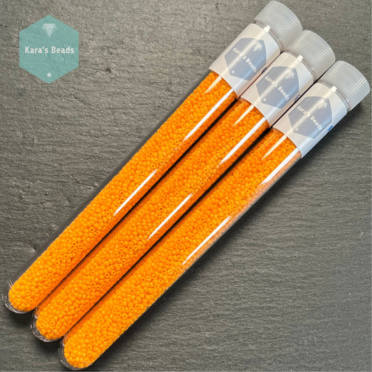 25g Tube 11/0 Miyuki Seed Beads RR11-0405 Opaque Tangerine