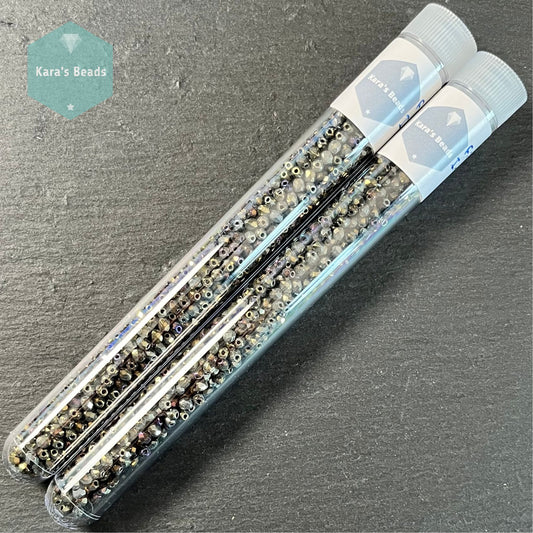 700pcs Tube 3mm Fire Polish Round Beads Iris Brown