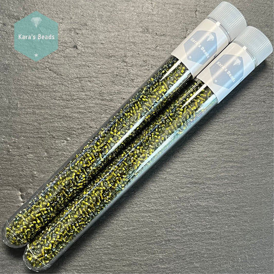 22g Tube 11/0 Miyuki Delica DB0604 Dyed Silver Lined Golden Olive