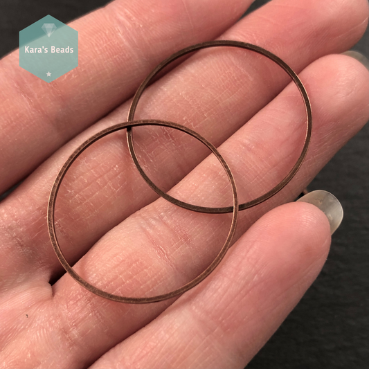 30mm Round Connector Red Copper 1 pc