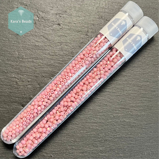 700pcs Tube 3mm Fire Polish Round Beads Chalk White Lila Luster