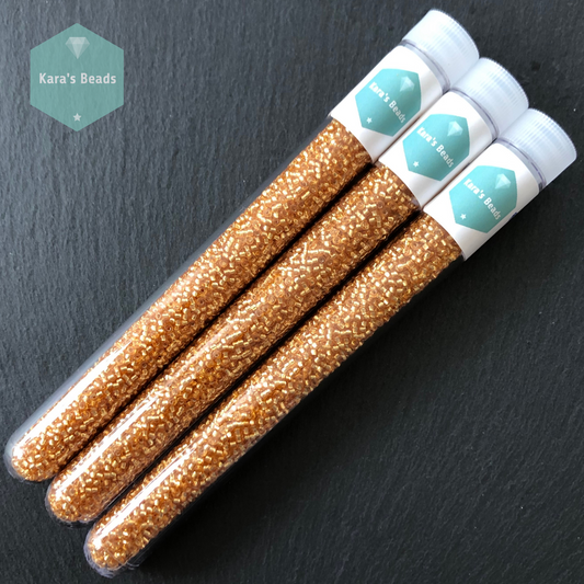 26g Tube 11/0 Miyuki Seed Beads RR11-4 Silver Lined Dark Gold