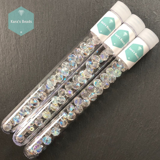 30pcs Tube 8mm Crystal AB Fire Polish Round Beads