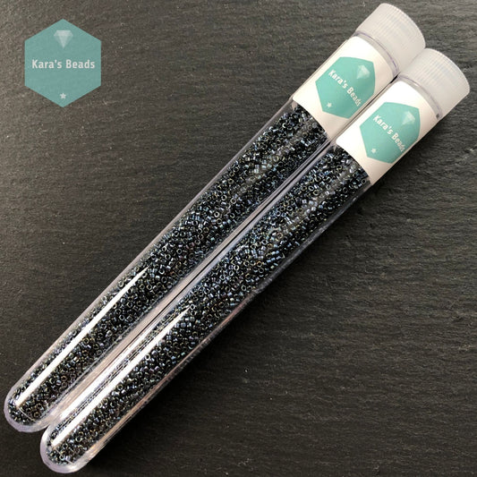 22g Tube 11/0 Miyuki Delica DB0006 Gunmetal Iris