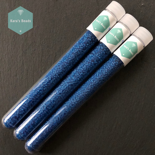 26g Tube 11/0 Miyuki Seed Beads RR11-149F Transparent Matte Capri Blue