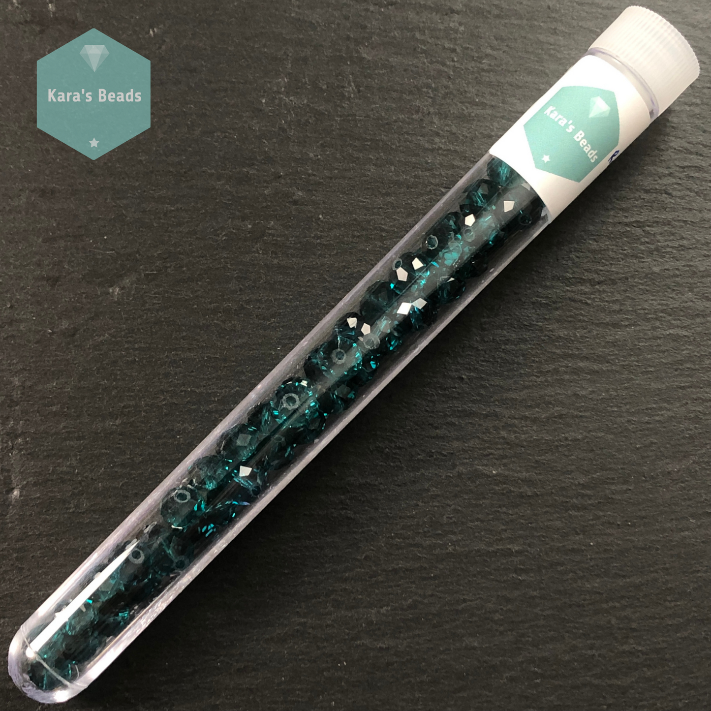 50pcs Tube 6x8 mm Rondelle Beads Transparent Teal