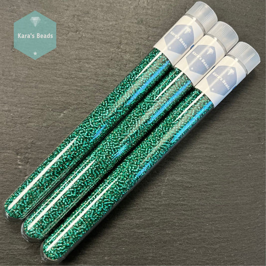 25g Tube 15/0 Miyuki Seed Beads RR15-017 Silver Lined Emerald