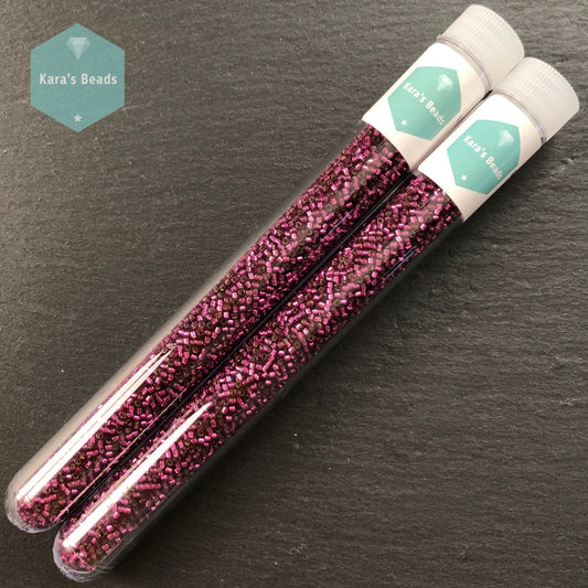 22g Tube 11/0 Miyuki Delica DB1342 Silver Lined Dark Rose