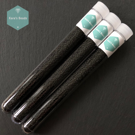 25g Tube 11/0 Miyuki Seed Beads RR11-0401F Opaque Matte Black