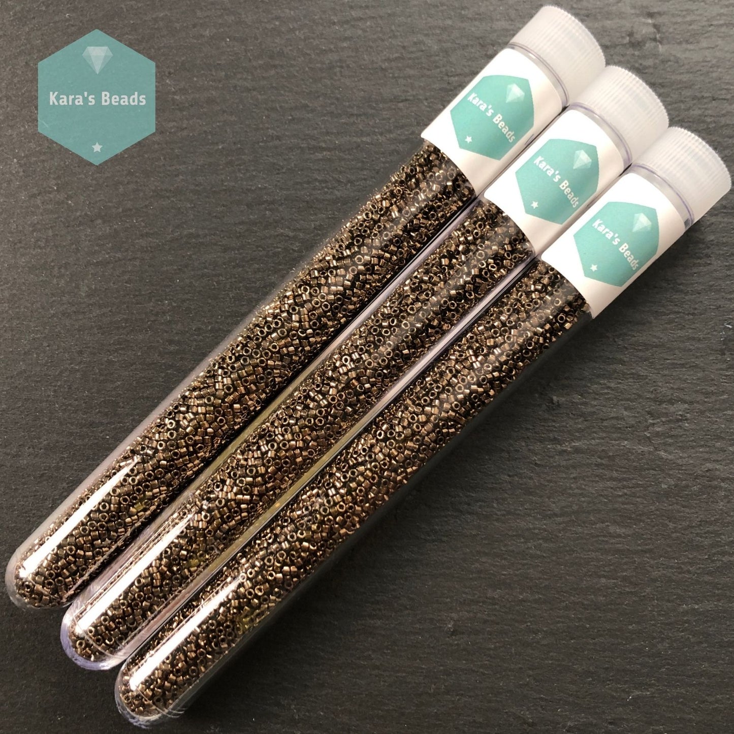 22g Tube 11/0 Miyuki Delica DB0022 Metallic Dark Bronze