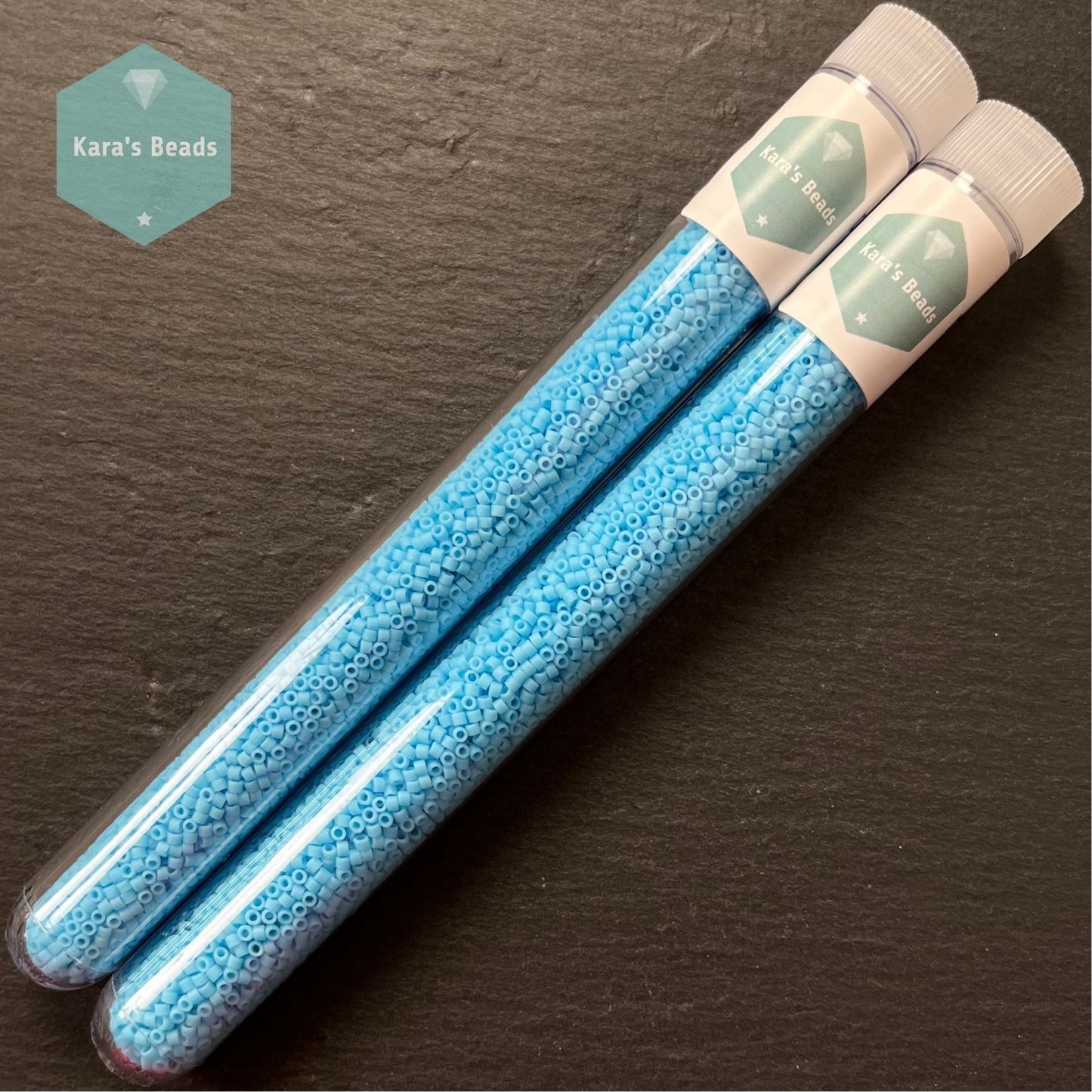 22g Tube 11/0 Miyuki Delica DB0755 Matte Opaque Light Blue