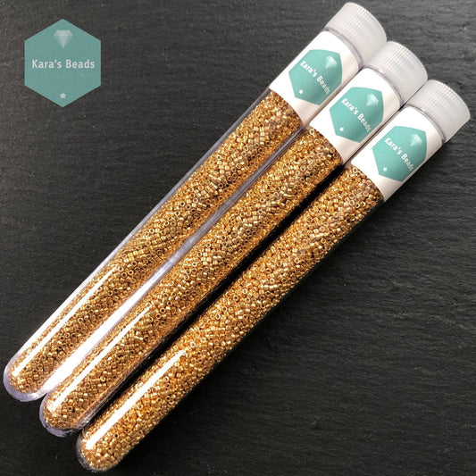 22g Tube 11/0 Miyuki Delica DB0410 Galvanized Yellow Gold
